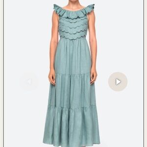 Sea new york scallop open back dress